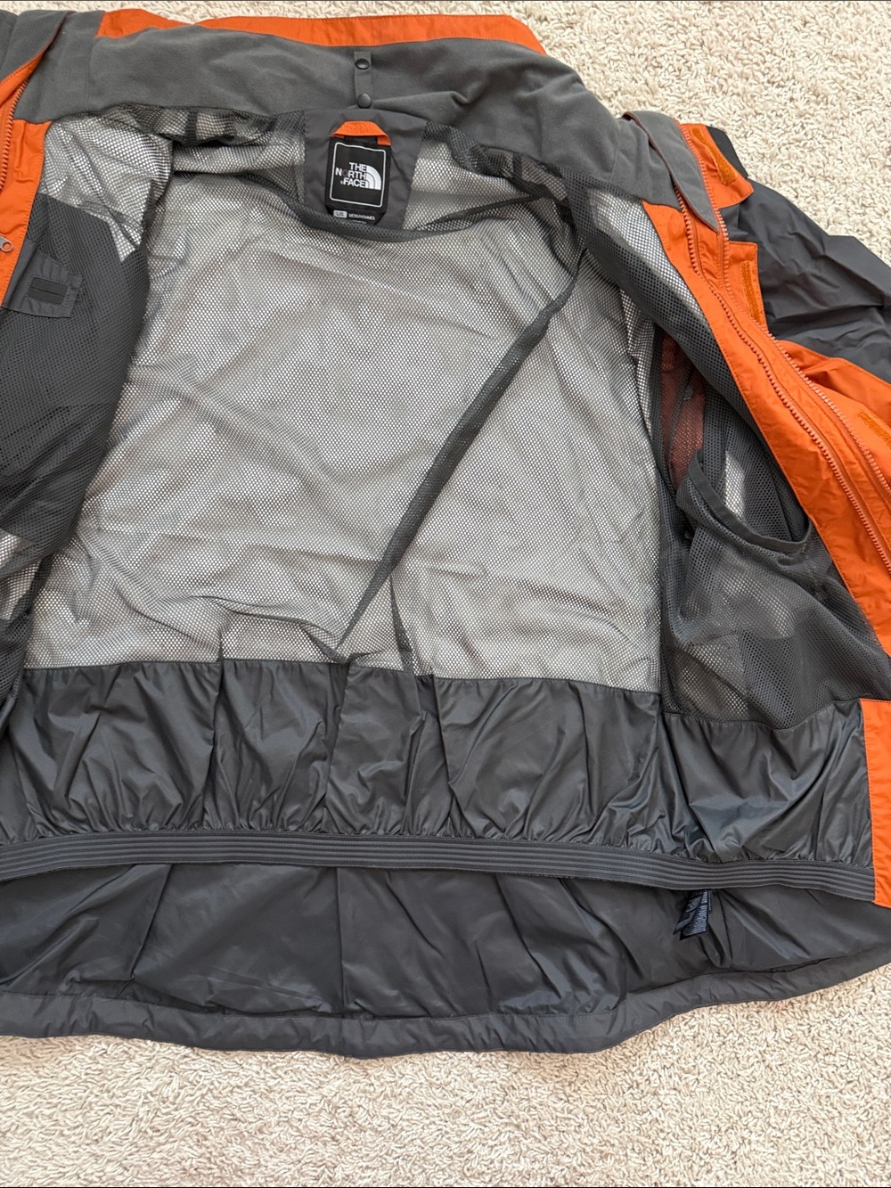 The North Face Orange and Black Waterproof Rain Jacket - Picture 3 of 4